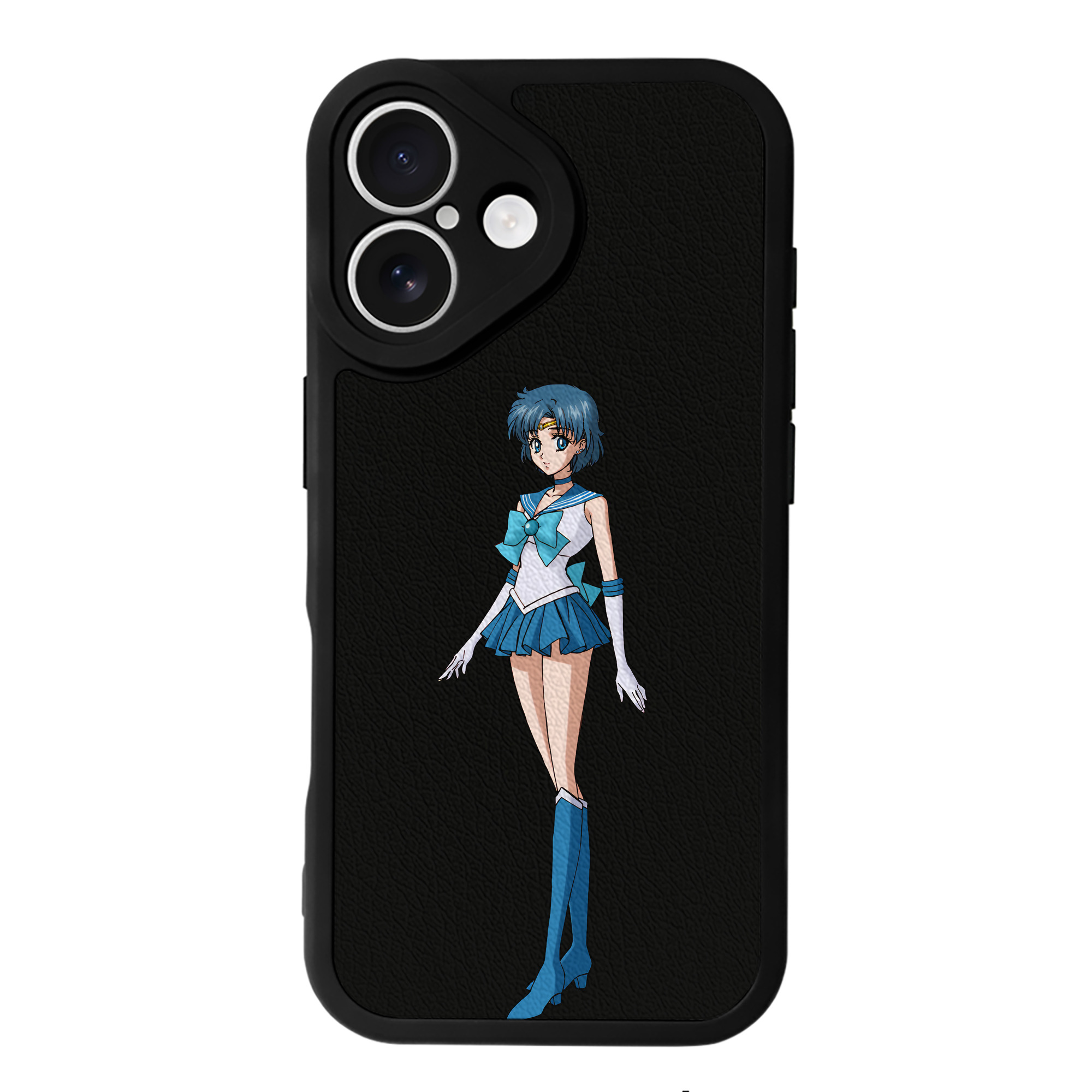（画像用） 美少女戦士セーラームーン 水野 亜美 みずの あみ Sailor Moon Mizuno Ami 【iPhone 16シリーズ対応】シリコンスマホケース（レザー調） 材質：シリコン